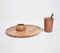 Hand Cut Acacia Wood Set of Plate, Spoon, Bowl & Glass