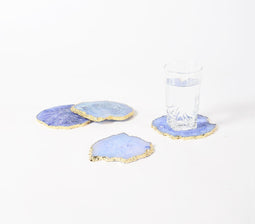 Hand Cut Agate Coasters (set of 4)