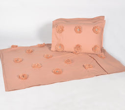 Hand Embellished Cotton Duvet cover with 2 Pillow Covers