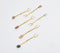 Hand Cut Moonstone & Brass Appetizer Forks (Set of 6)