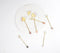 Hand Cut Moonstone & Brass Appetizer Forks (Set of 6)