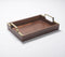 Hand Cut Wooden Serving tray with Brass Handles