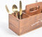 Hand Cut Wooden Brown Cutlery Holder