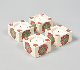 Hand Painted Ceramic Candle Holders (Set of 4)