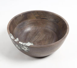 Hand Painted Mango Wood Floral-Sketch Bowl