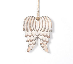 Hand Cut Wooden Angel Christmas Ornament