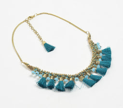 Handcrafted Boho-chic Tassels Brass Necklace