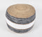 Hand-Braided Jute & Greyscale Cotton Pouf