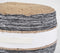 Hand-Braided Jute & Greyscale Cotton Pouf