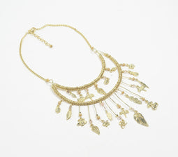Handcrafted Boho-chic Brass Charms Layered Necklace