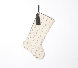 Hand Stitched Cotton Christmas Stocking with Tassel