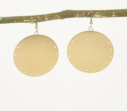Handmade Brass Coin Dangle Earrings