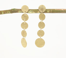 Handmade Brass Coin Shoulder Duster Earrings