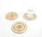 Handwoven Brass & Cane Concentric Costers (Set of 3)