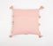 Handwoven Cotton Baby Pink Chevron Tasseled Cushion Cover
