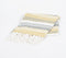 Handwoven Cotton Chevron-Striped Throw with Tassels
