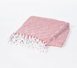 Handwoven Cotton Geometric Tasseled Throw