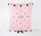 Handwoven Cotton Pastel Pink Throw with Tassels