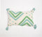 Handwoven Cotton Shaggy Tufted Blue & Green Cushion Cover