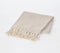 Handwoven Cotton Textured Dusty Cream Tasseled Throw