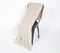Handwoven Cotton Textured Dusty Cream Tasseled Throw