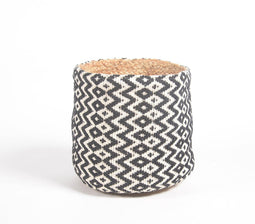 Handwoven Jute & Cotton Monotone Basket