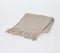 Handwoven Cotton Taupe Waffle Tasseled Throw