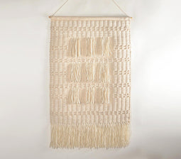 Handwoven Wool & Cotton Tasseled & Textured Wall Hanging