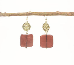 Hazel Resin Square Drop Earrings