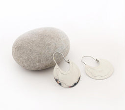 Hinged Silver Toned Brass Earrings