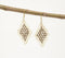 Honeycomb Beaded Diamond Dangle Earrings