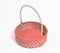 Handwoven Red Basket with Handle