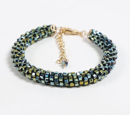 Imported Glass Crystal Beads Green Bracelet