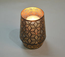Illuminating Iron Perforated Candle Holder