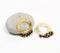 Hoops of Brass Chunky Beads Earrings