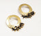 Hoops of Brass Chunky Beads Earrings