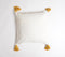 Honey Embroidered Tasseled Cushion Cover