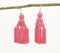Hot Pink Tasseled Dangle Earrings