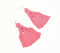 Hot Pink Tasseled Dangle Earrings