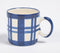 Indigo Plaid Ceramic Coffee Mug