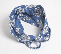 Indigo Floral Block Printed Hairband