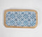 Indigo Meena print Light burnt Wooden Tray