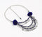 Indigo Pom-Pom Beaded Metallic necklace