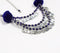 Indigo Pom-Pom Beaded Metallic necklace