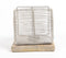 Iron Wired Tea Light Holder With Wooden Base