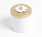 Ivory Metallic Jar with Floral Motif Lid