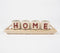 Jute Coiled 'HOME' 4 Wax Candles with Pinewood Tray