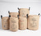 Jute & PU Leather Laundry bags (set of 6)