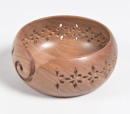 Jali Cut Wooden Serving Bowl