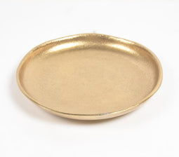 Lacquered Gold-Toned Aluminium Snack Plate